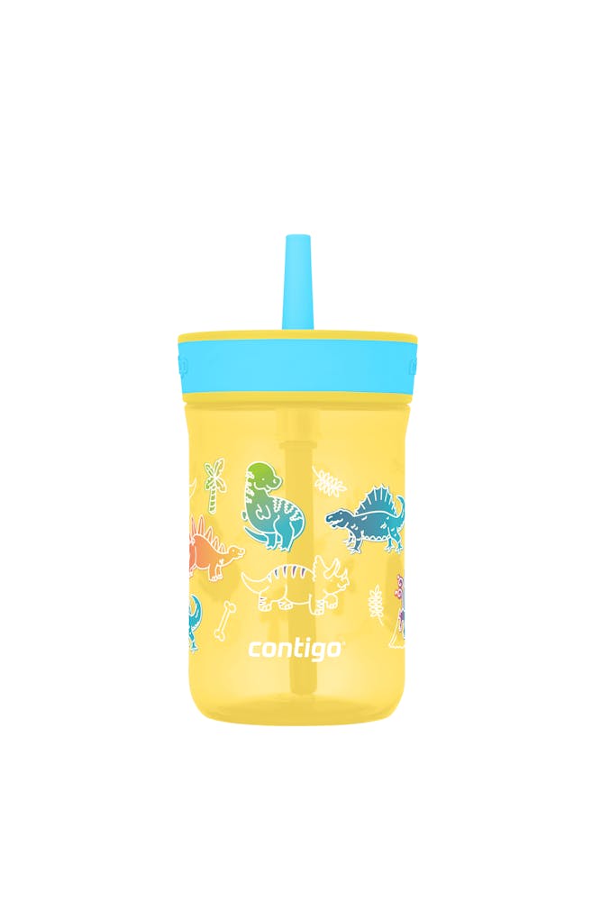 Kids Leighton Spill-Proof Tumbler with Straw, 14oz., 2-Pack L5 Pineapple Blue Raspberry & Little Dinos