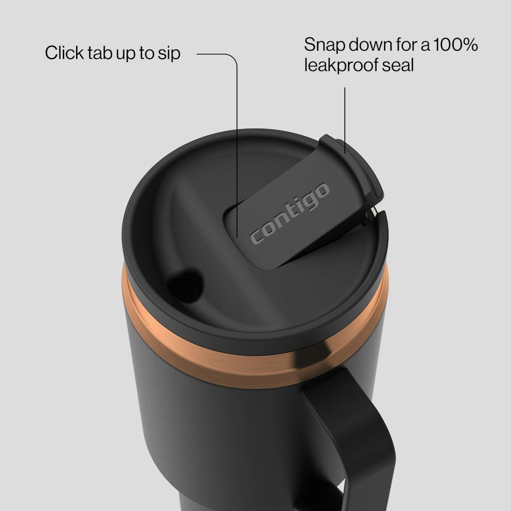 30 oz SnapSeal™ Tumbler (w/ Straw & Handle) H4 - Licorice Bronze