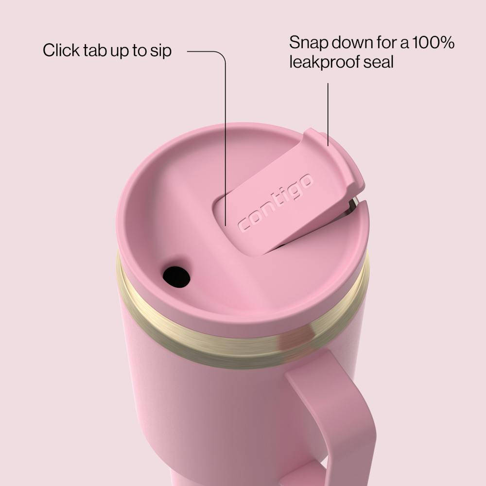 30 oz SnapSeal™ Tumbler (w/ Straw & Handle) H4 - Pink Diamond Champagne