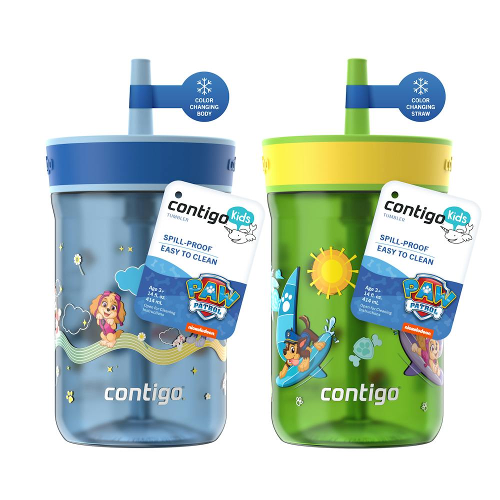 Kids Leighton Spill-Proof Tumbler with Straw, 14oz., 2-Pack L5 Cool Lime & Glacier