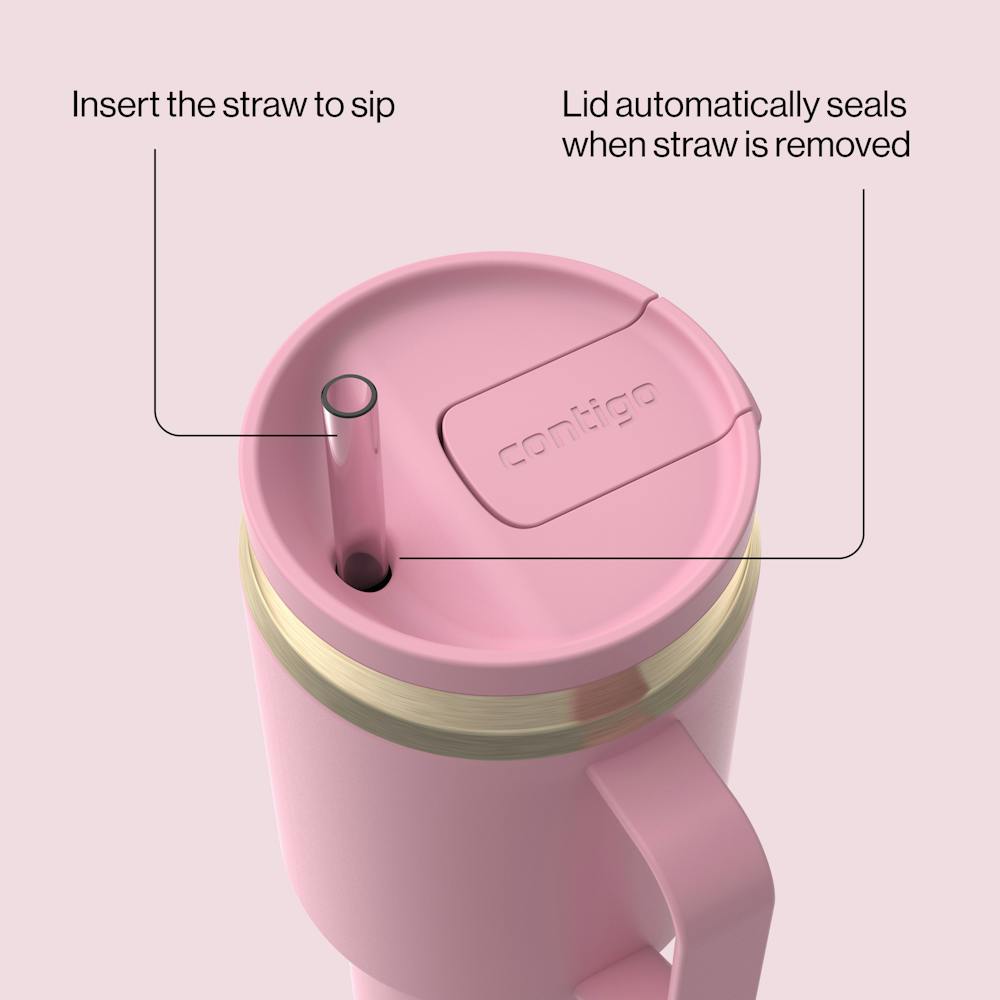 30 oz SnapSeal™ Tumbler (w/ Straw & Handle) H4 - Pink Diamond Champagne