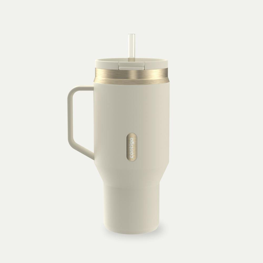 30 oz SnapSeal™ Tumbler (w/ Straw & Handle) C8 Oatmilk Champagne