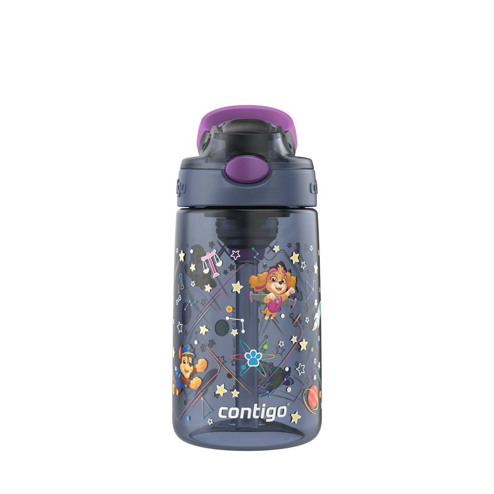 Contigo® Kids Water Bottle with Redesigned AUTOSPOUT® Straw, 14 oz, 2 pack N7 Purple Space Zodiac