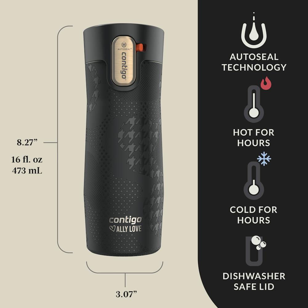 Contigo® x Ally Love West Loop 3.0 Stainless Steel Travel Mug with AUTOSEAL® Easy-Clean Lid, 16oz P1 - Oatmilk