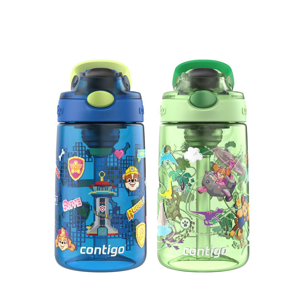 Contigo® Kids Water Bottle with Redesigned AUTOSPOUT® Straw, 14 oz, 2 pack N7 Blue + Green Aubrey